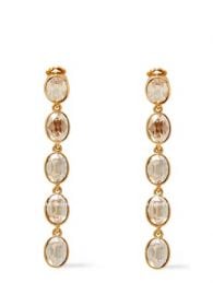 Gold Gold-tone crystal clip earrings  Sale up to 70 off    OSCAR DE LA RENTA at The Outnet